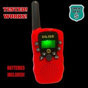 DILISS Kids Red Rechargeable Walkie Talkie. Tested, Works! Multi Chan! Batt Incl